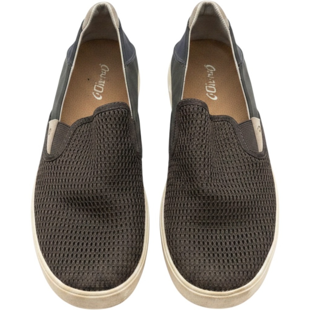 OluKai Lae'ahi Mens Slip On Sneakers Dark Grey Mesh 10443-2828 Size 10